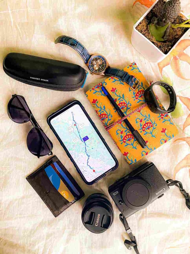 Travel accessories such as small bags help to store valuables or documents like passports, ID cards, or phones