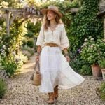 23 Long White Boho Skirt Outfit