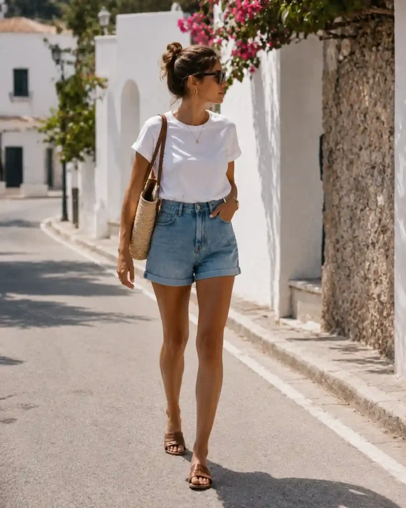 High-waisted denim
