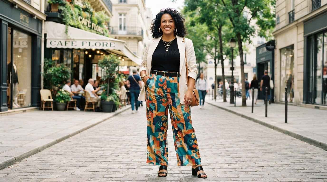 15 Stylish Patterned Pants Outfit Plus