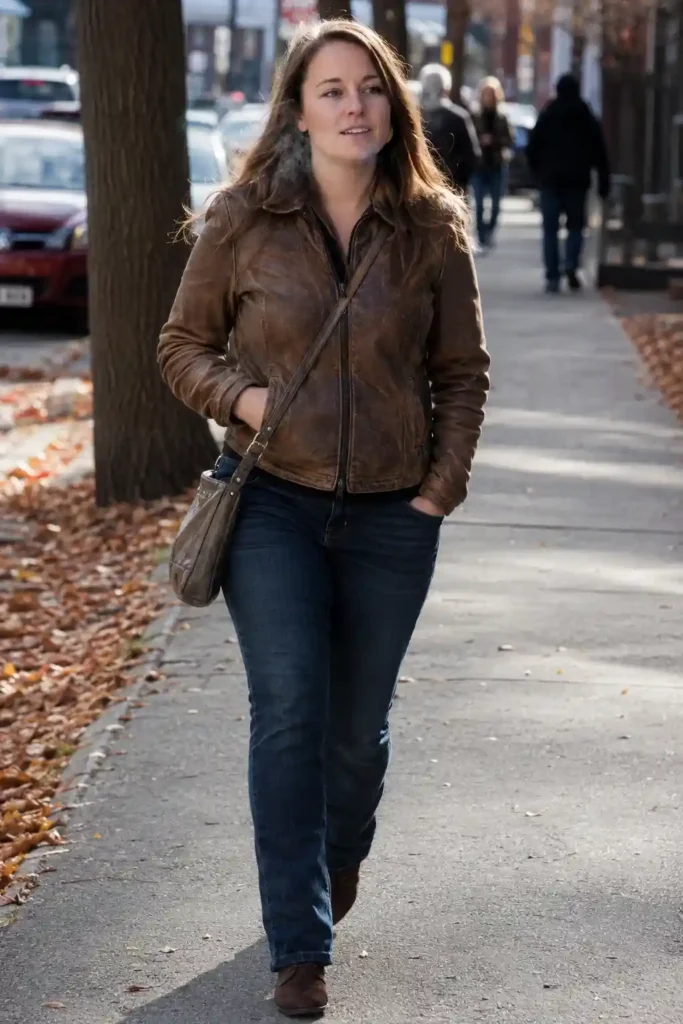 Dark denim with a leather w
