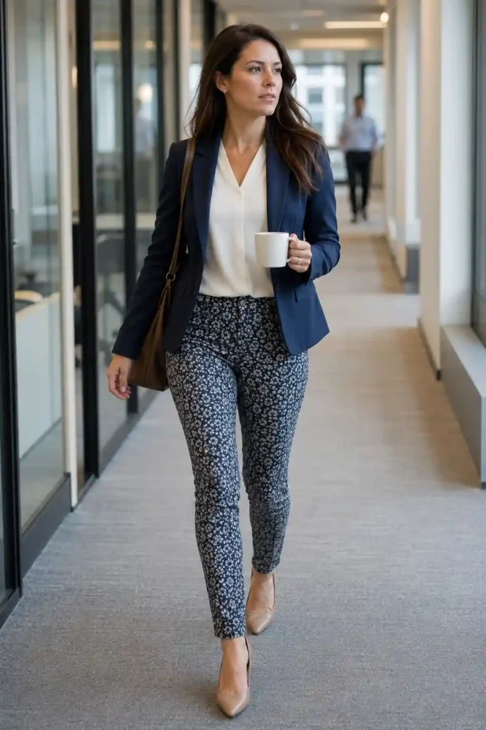 Ditsy floral skinny pants