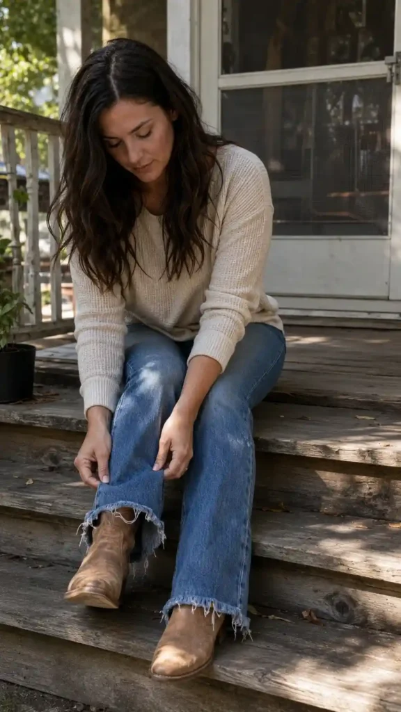 Frayed hem bootcut for a lived-in feel