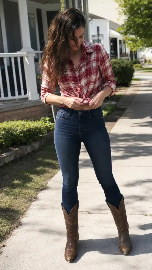 High-waisted skinny jea