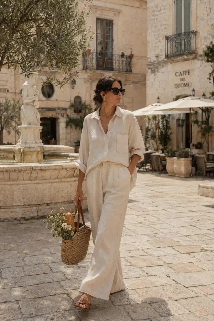 Monochrome linen set