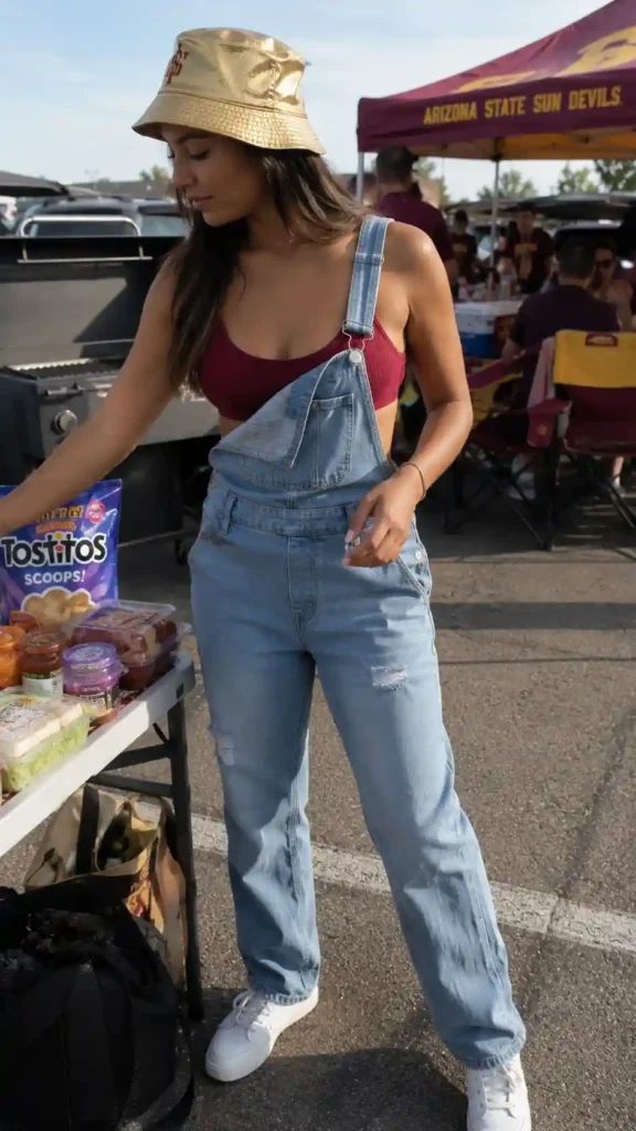 Overalls and a bralette
