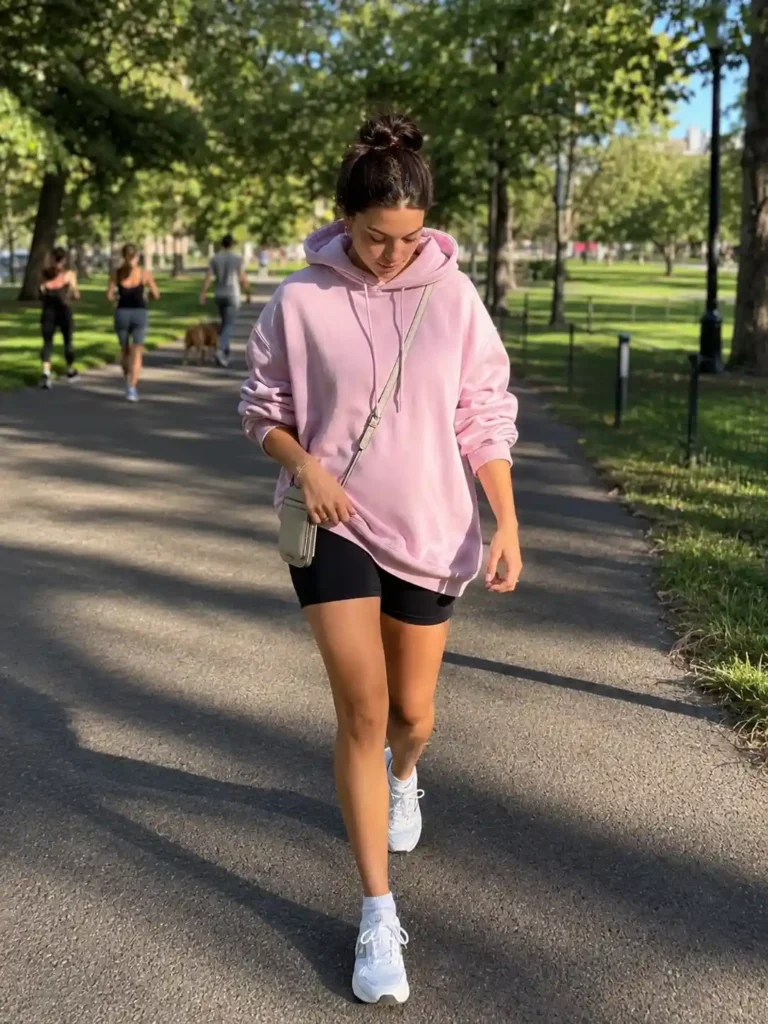Oversized pink hoodie