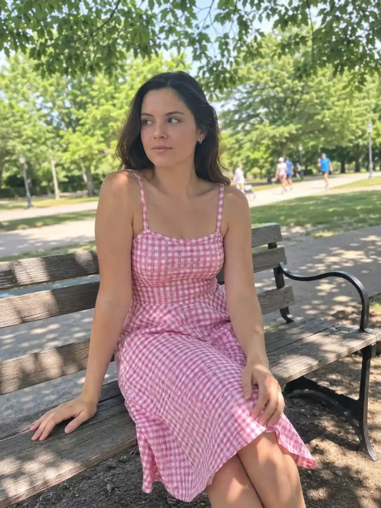 Pink and white gingham prints