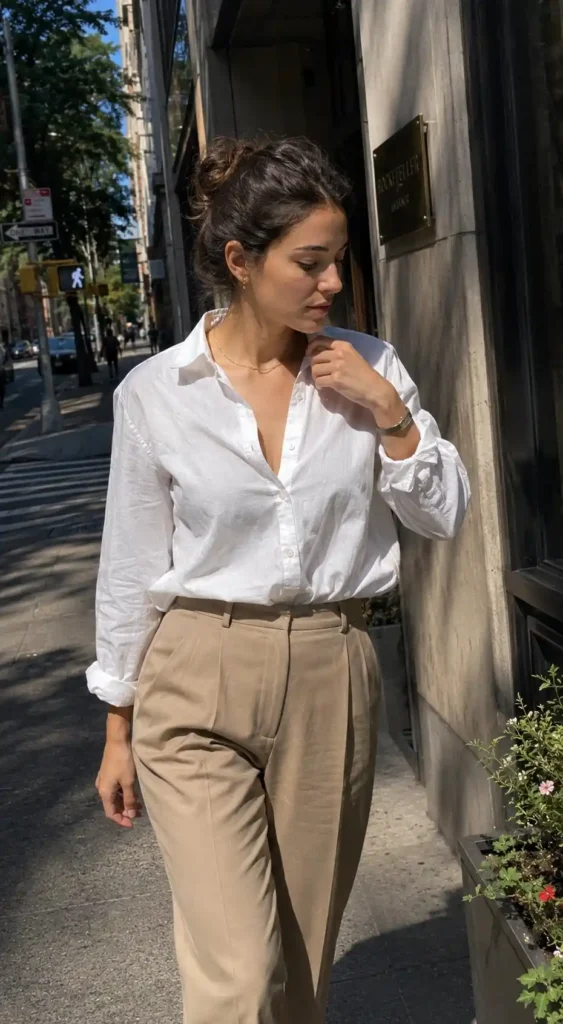  Structured button-downs left half unbuttoned