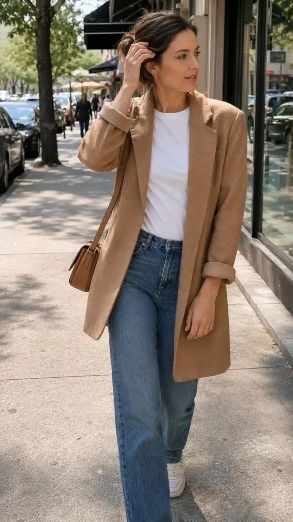 The oversized blazer and jeans combo
