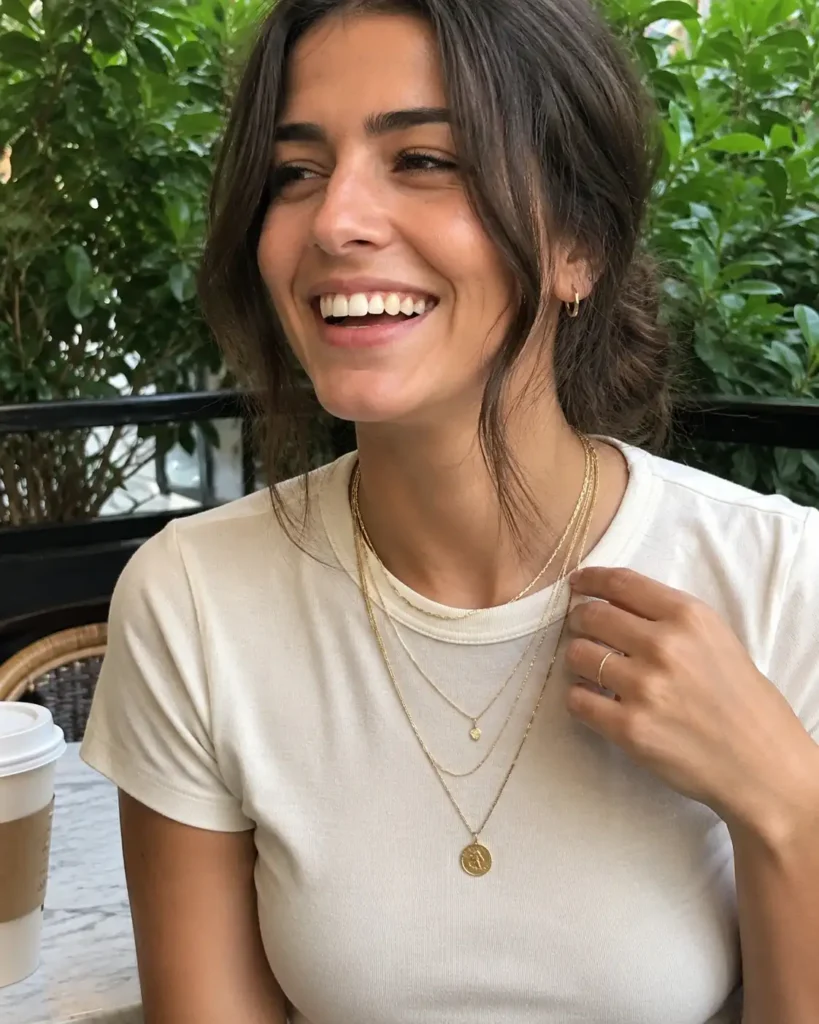ayered gold necklaces
