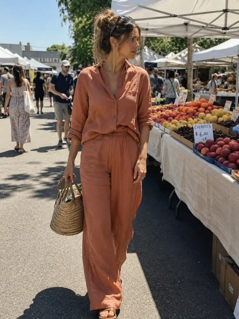 Linen sets in earth tones
