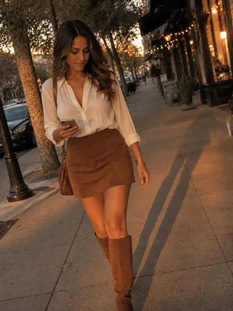uede skirts with a flirty flare