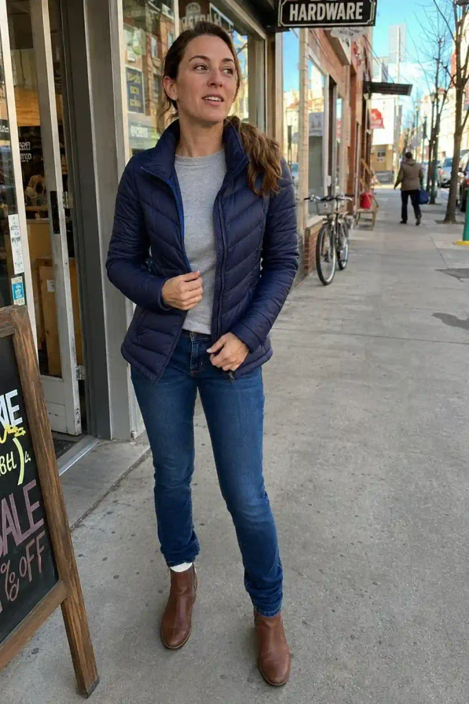1. The classic base layer and jeans combo