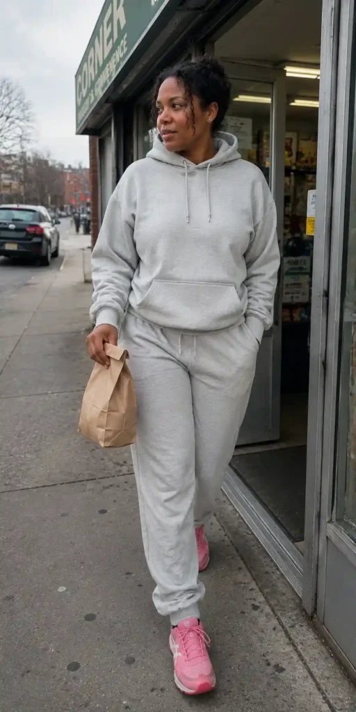 A matching sweatsuit