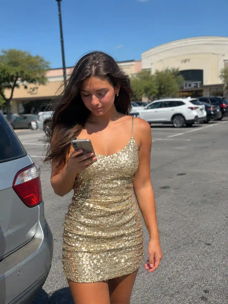 Affordable gold sequin mini under