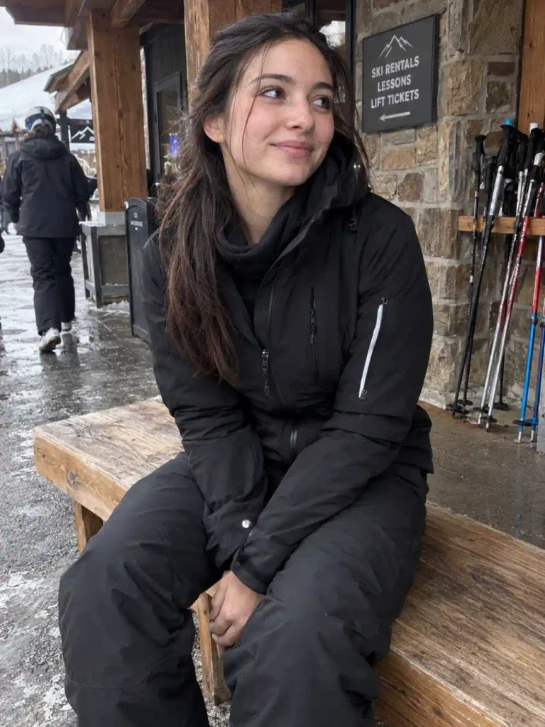 All-black tactical ski fit