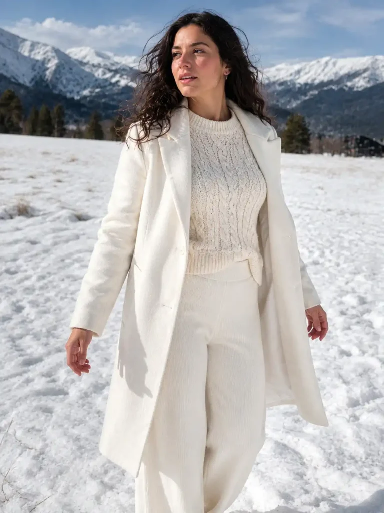 All-white winter look