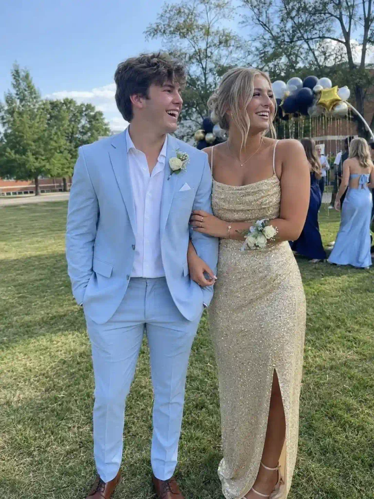 Baby blue suit with a