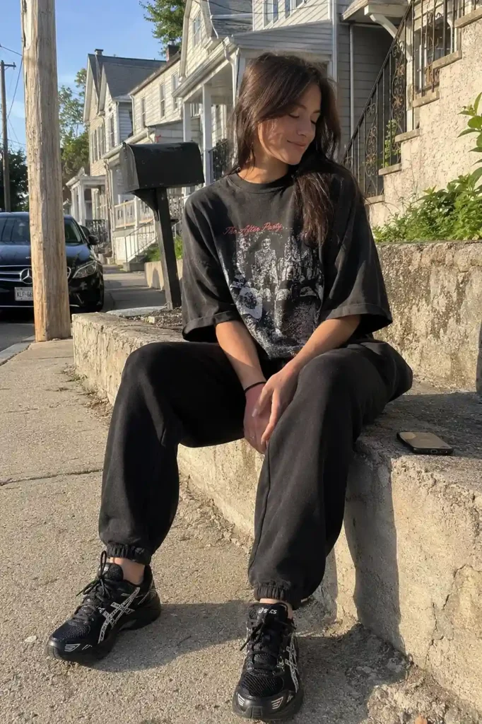 Black joggers and an