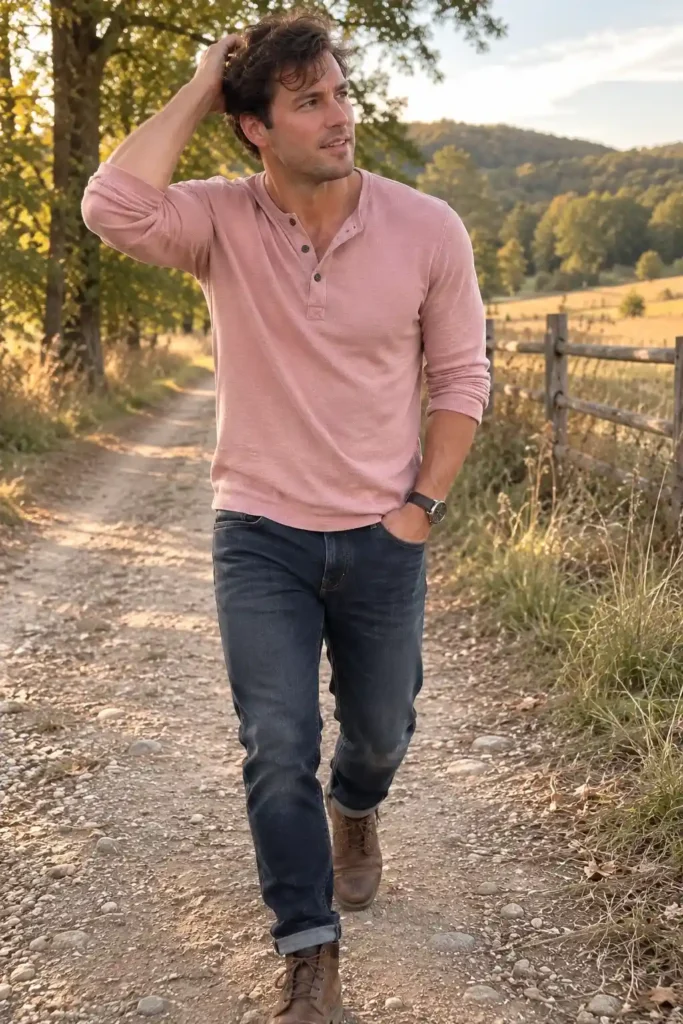Blush pink suit for warm