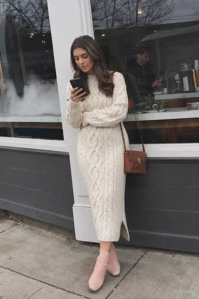 Cable knit dress
