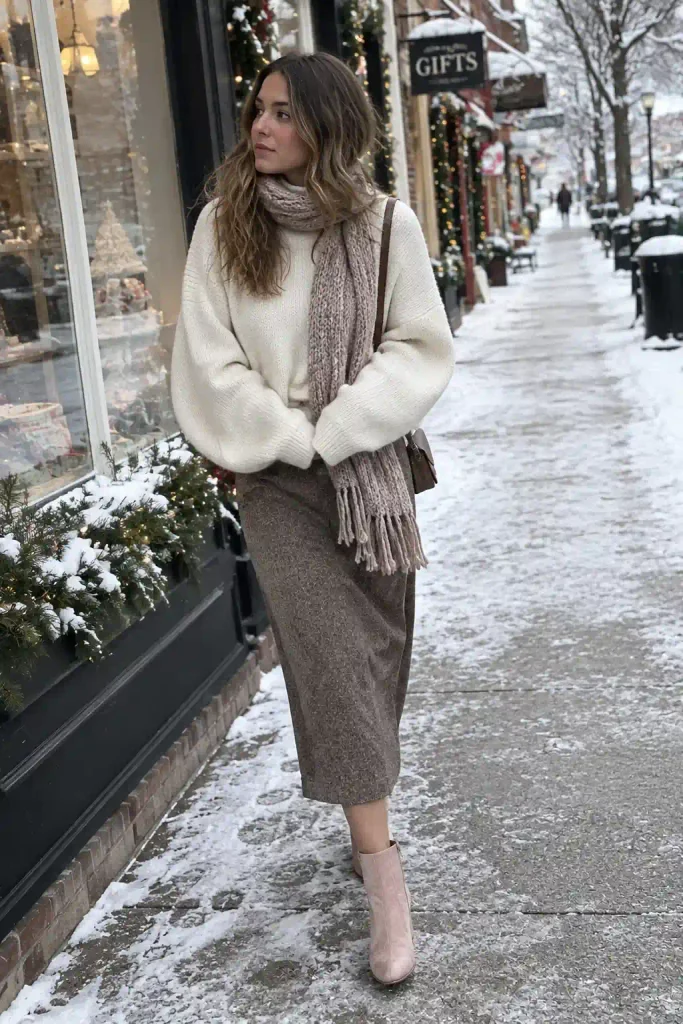 Chunky turtleneck and a midi
