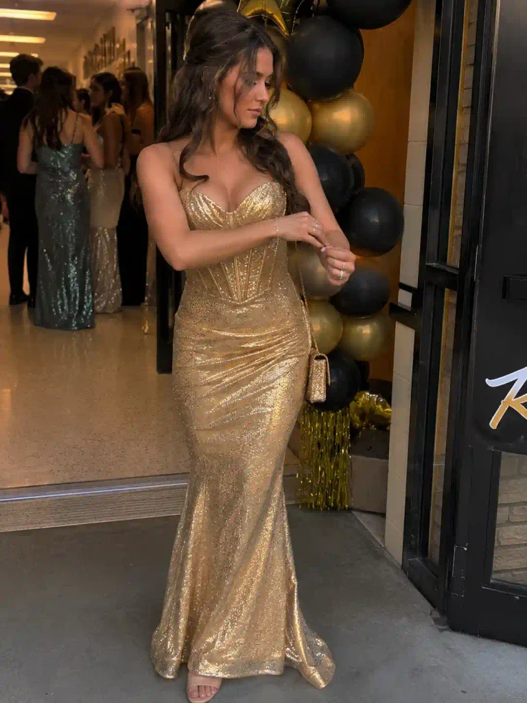 Corset-style sequin mermaid