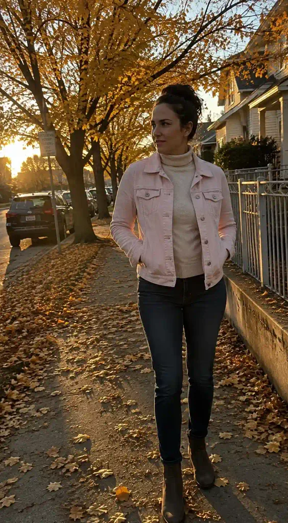 Cozy fall layering with a turtleneck
