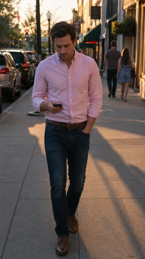 Dark denim and a t