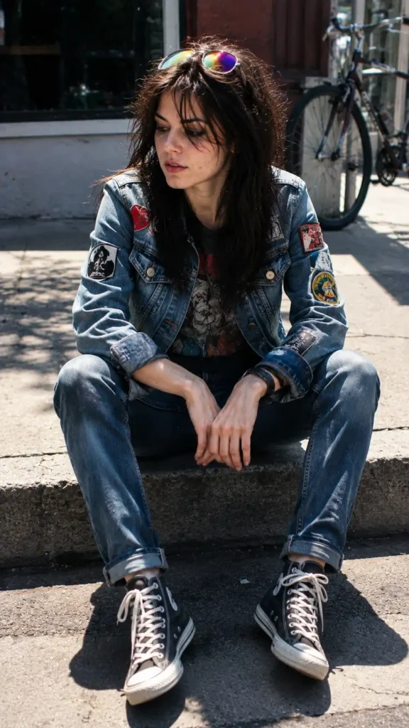 Denim jacket covered
