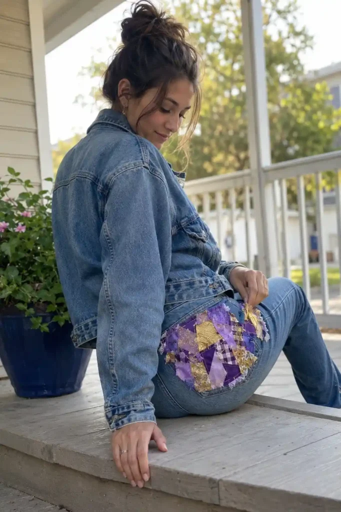 Denim patch collage