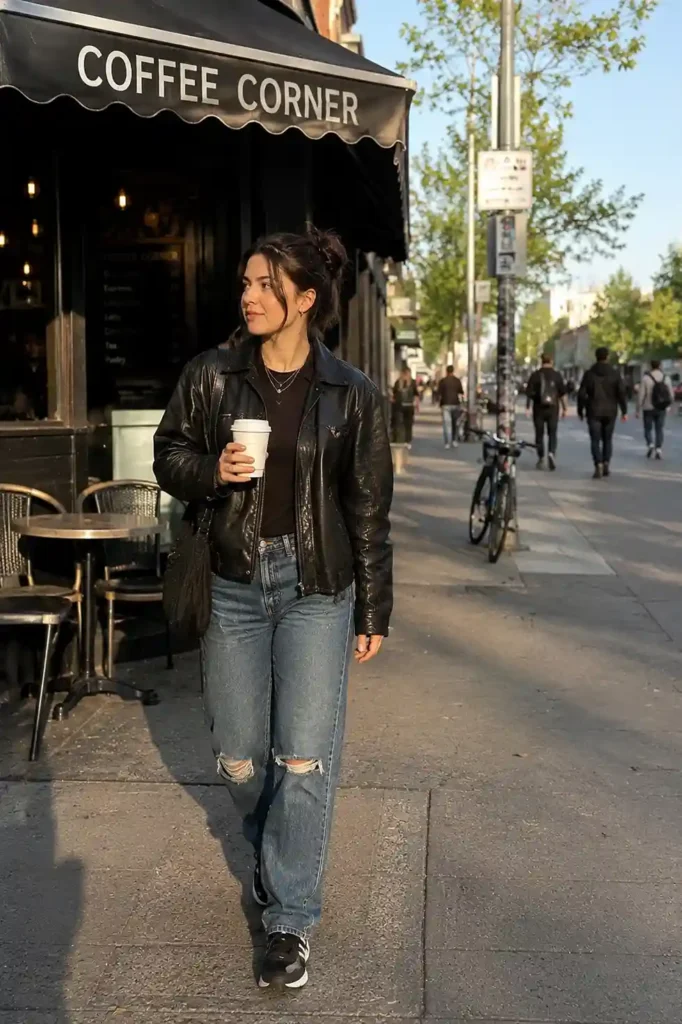 Distressed jeans and