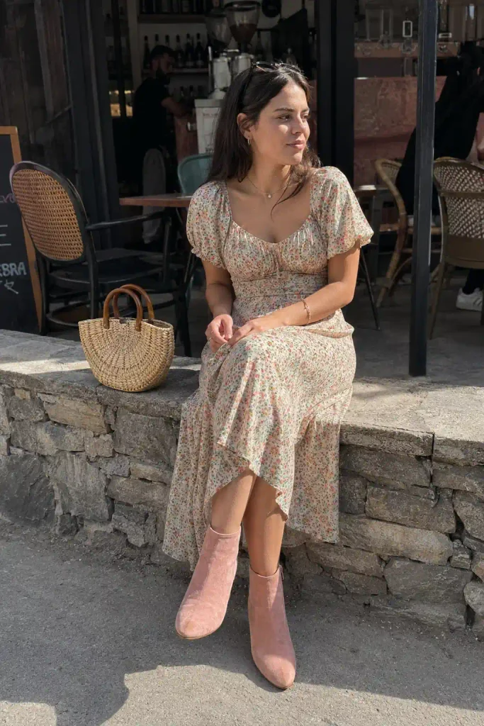 Floral midi dress plus