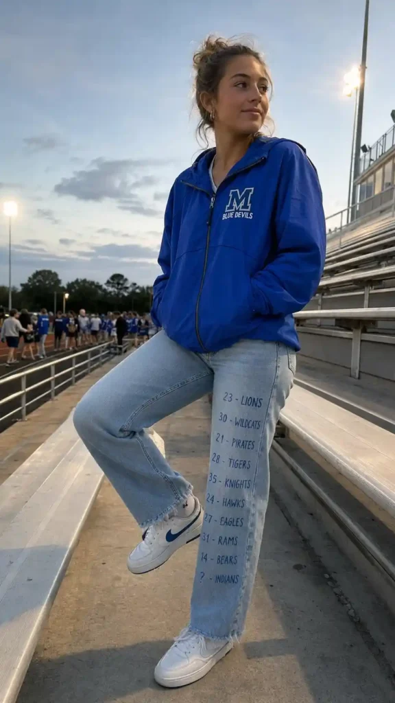 Football schedule sleeve, denim edition