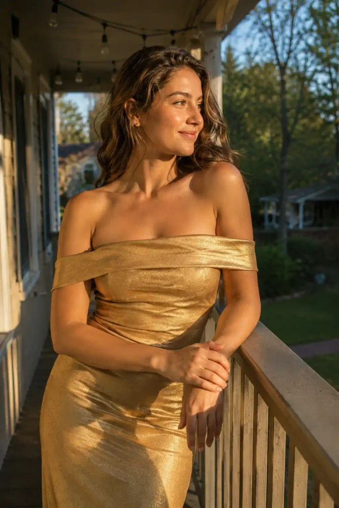 Gold corset-style dress