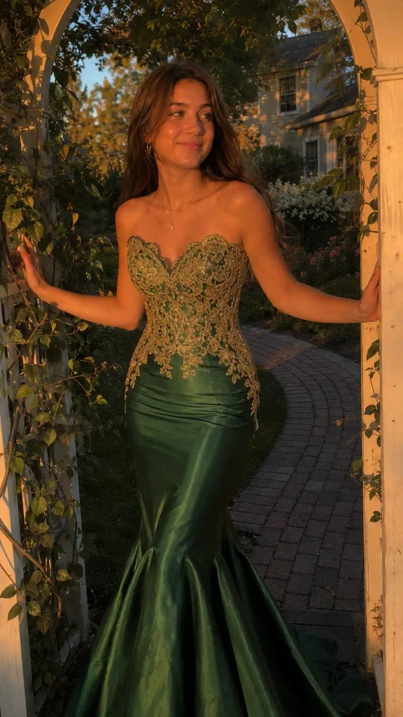 Green mermaid gown