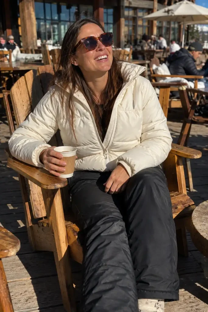 Jacket with oversized sunglasses instead of goggles