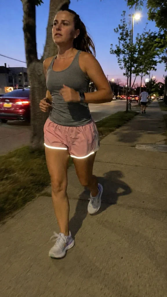 Light pink running shorts