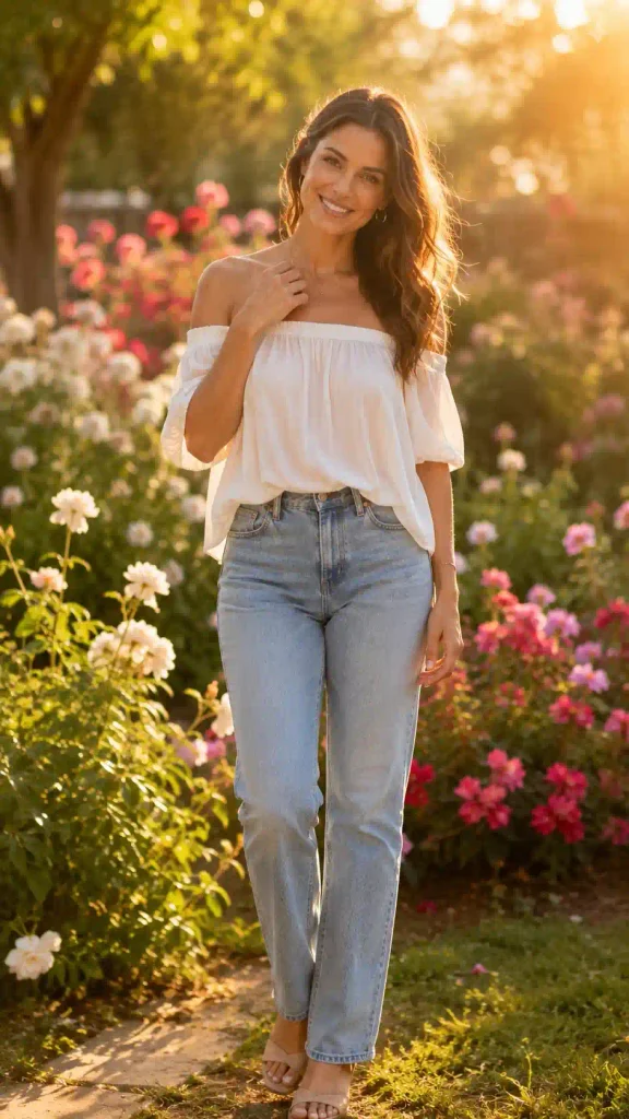 Light wash jeans and
