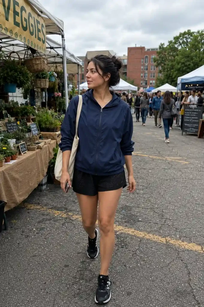 Mesh shorts and a windbreaker