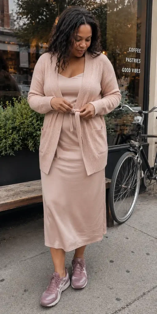 Mixing pink Asics with current trends