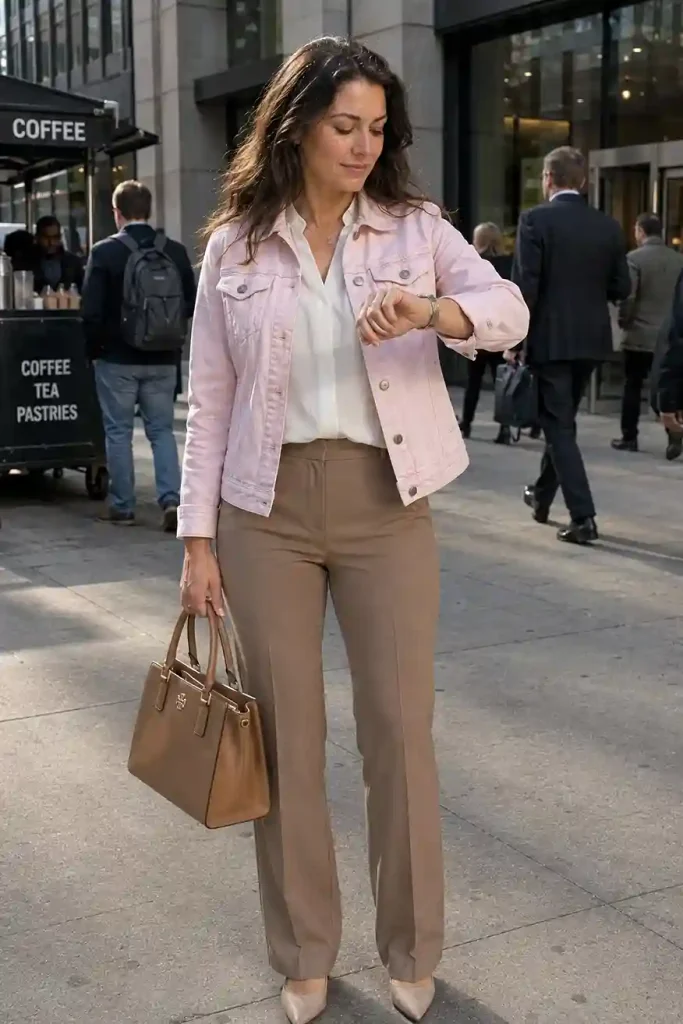Neutral tones with a pop of pink