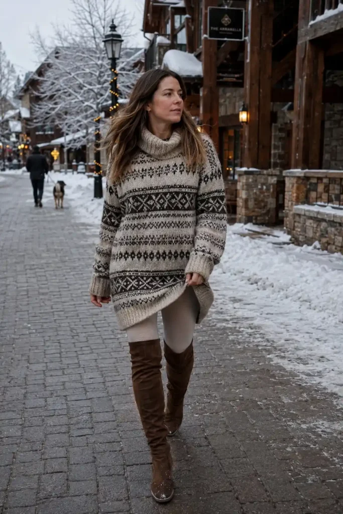 Nordic knit sweater dress