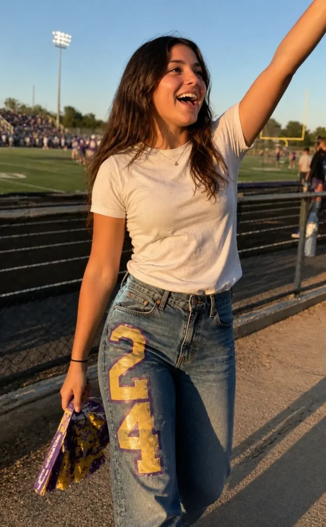 Number jersey jeans