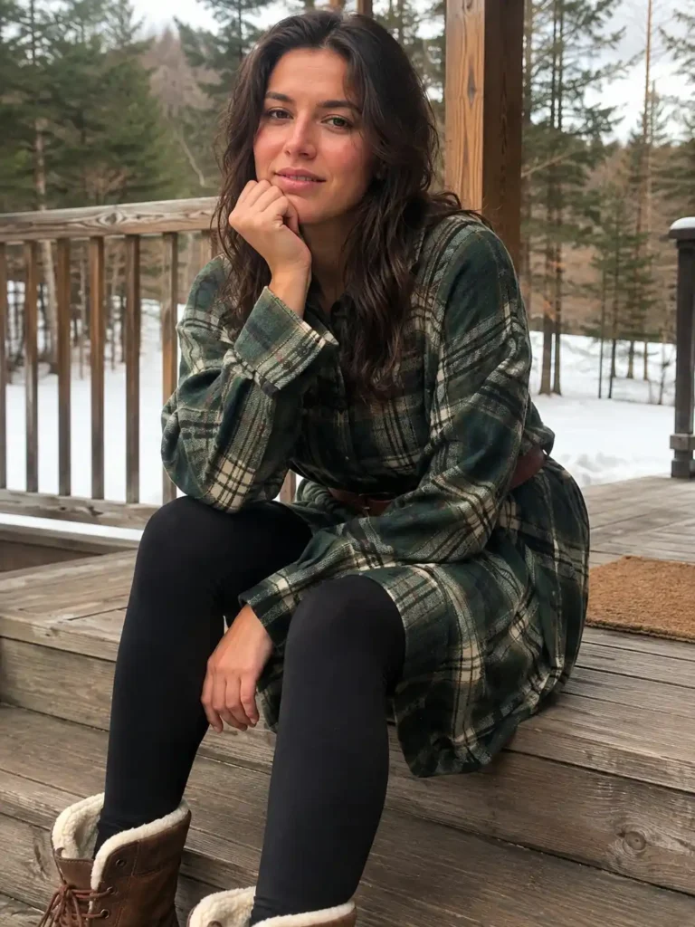 Oversized flannel as a dress