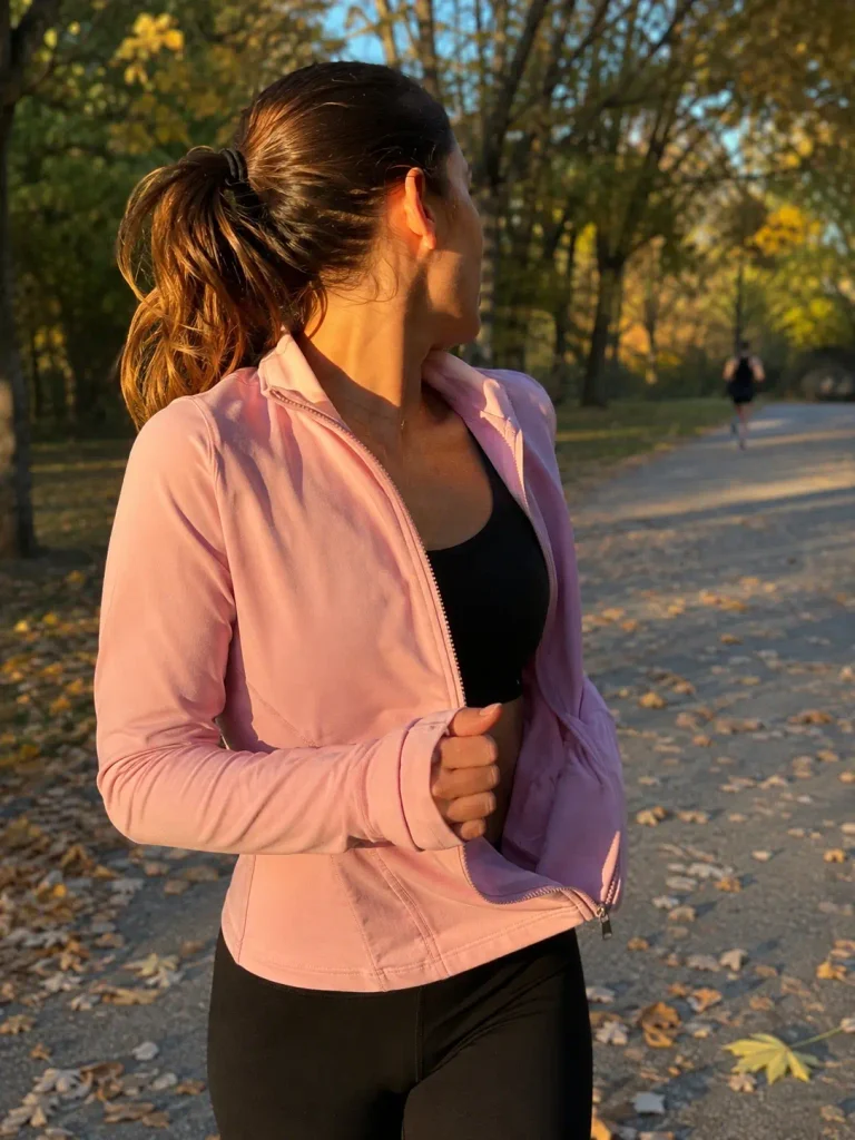 Pastel pink zip-up jacket