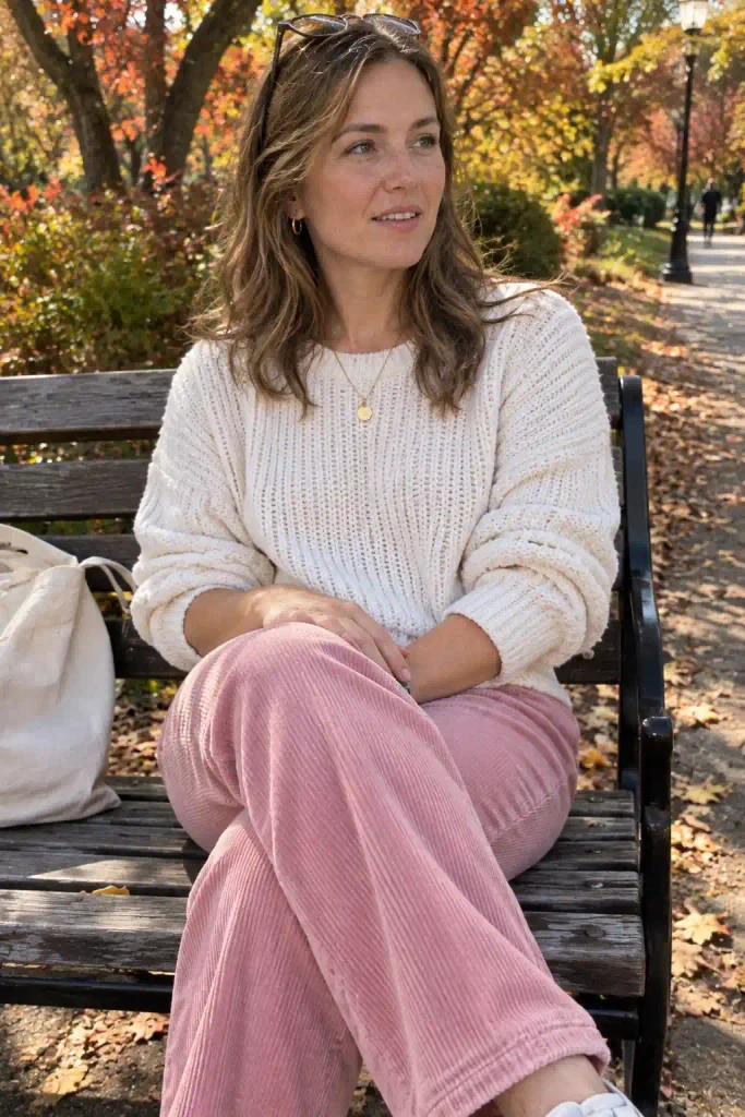 Pink corduroy pants