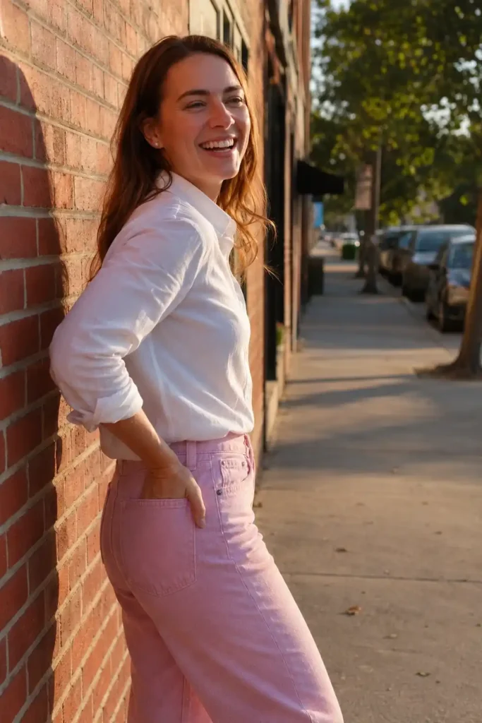 Pink denim