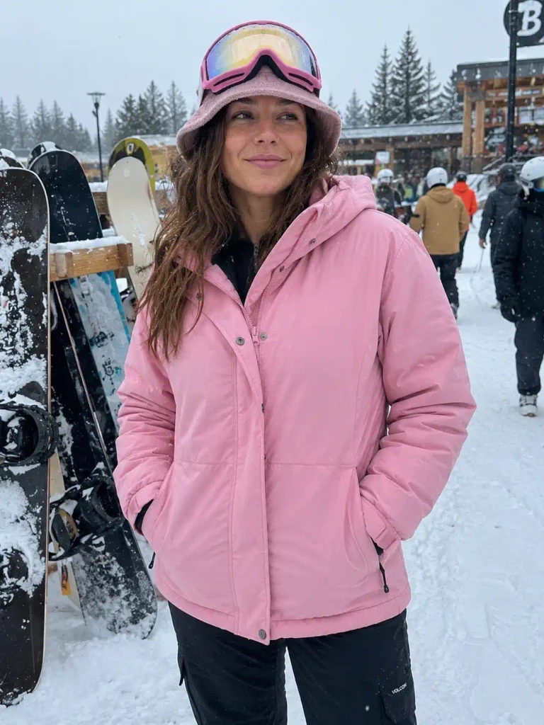 Pink jacket over a bu